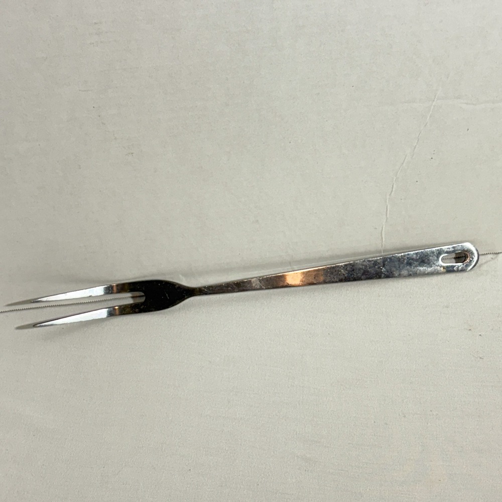 Vintage Wolfgang Puck Cafe Collection Stainless Steel Meat Carving Fork 12.5"